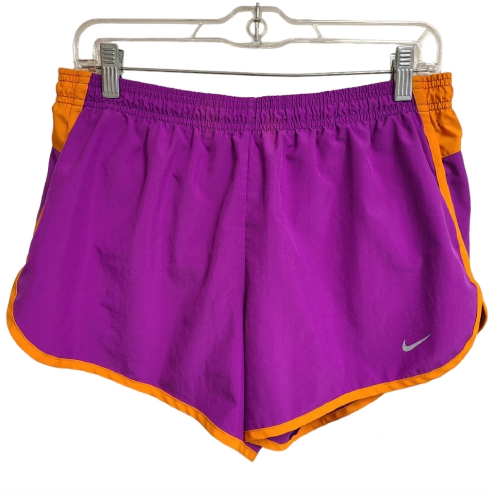 Nike shorts large purple and orange gym shorts large lined with shorts dri-fit